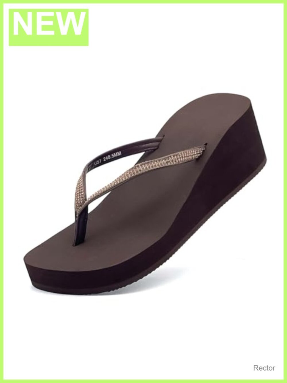 Women Platform Flip Flops Rhinestone Wedge Sandal Non-Slip Comfort